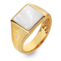 Hot Diamonds Pozlacený prsten s diamantem a perletí Jac Jossa Soul DR249