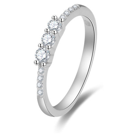 Beneto Třpytivý zásnubní prsten se zirkony AGG464