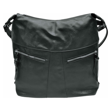 Velký černý kabelko-batoh z eko kůže Crissie Tapple