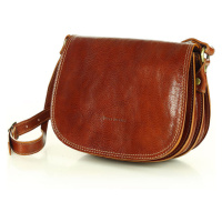 Kožená crossbody kabelka přes rameno Mazzini M12M7 camel