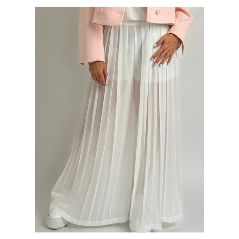 Bílé plizované kalhoty EDAN