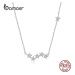 Stříbrný náhrdelník s třpytivými hvězdičkami SCN419 LOAMOER