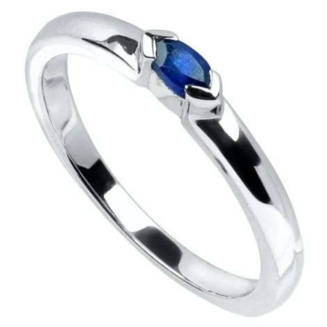 Stříbrný prsten s modrým Safírem Planet Shop