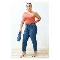 Trendyol Curve Blue High Waist Mom Fit Jeans