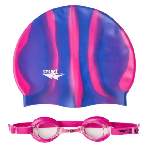 Dětské plavecké brýle SPURT ZEBRA 1100 s čepicí - růžové