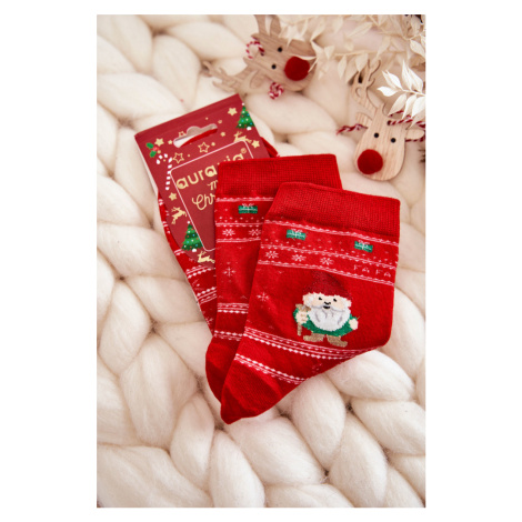 Dámské bavlněné vánoční ponožky skřítci Červené Kesi