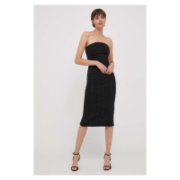 Džínové šaty Sisley černá barva, mini