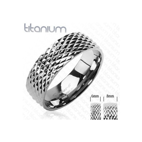 Titanový snubní prsten vzor hadí kůže Šperky eshop