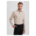 DEFACTO Modern Fit Buttondown Polo Neck Flanel Long Sleeve Shirt