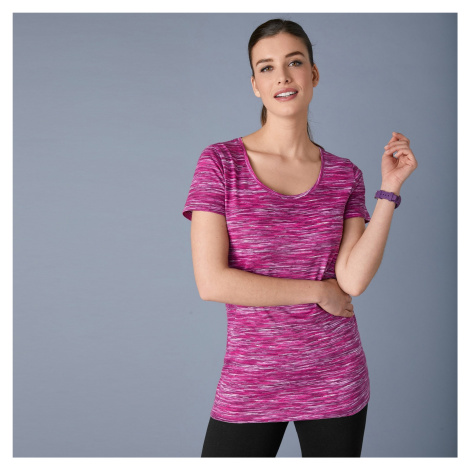 Blancheporte Melírované tričko s krátkými rukávy, z bio bavlny, eco-friendly purpurový melír