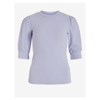 Světle fialové dámské žebrované tričko VILA Felia - Dámské