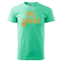 DOBRÝ TRIKO Pánské tričko s potiskem 0% VEGAN oranžový potisk