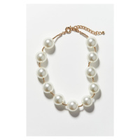 H & M - Krátký korálkový náhrdelník - bílá