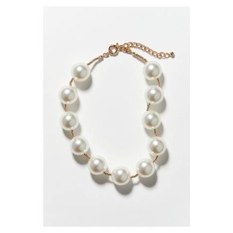 H & M - Krátký korálkový náhrdelník - bílá H&M