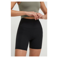 Šortky na jógu JOYINME Ribbed černá barva, high waist