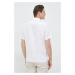 Plátěná košile Lacoste bílá barva, regular, s límečkem button-down