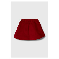 Dětská sukně United Colors of Benetton červená barva, mini, áčková