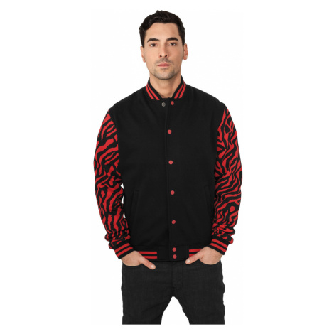 2-tone Zebra College Jacket - red/black