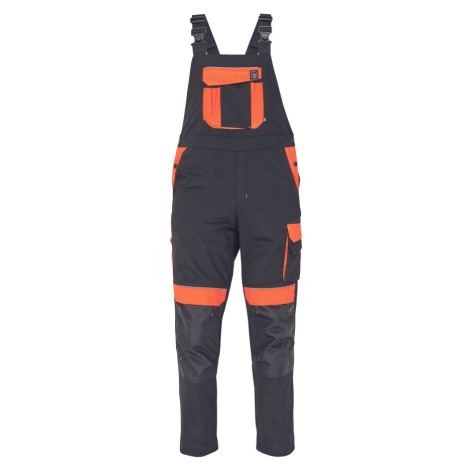 Cerva Max Vivo Pánské pracovní kalhoty s laclem 03530043 černá/oranžová Červa