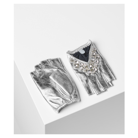 Rukavice Karl Lagerfeld K/Geostone Triangle Glove - Šedá