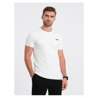 Bílé pánské tričko Ombre Clothing