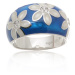 Luxusní stříbrný prsten zdobený smaltem STRP0498F + dárek zdarma