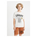 DEFACTO Boy's Crew Neck Printed Short Sleeve T-Shirt