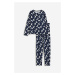 H & M - Bavlněné žerzejové pyžamo - modrá