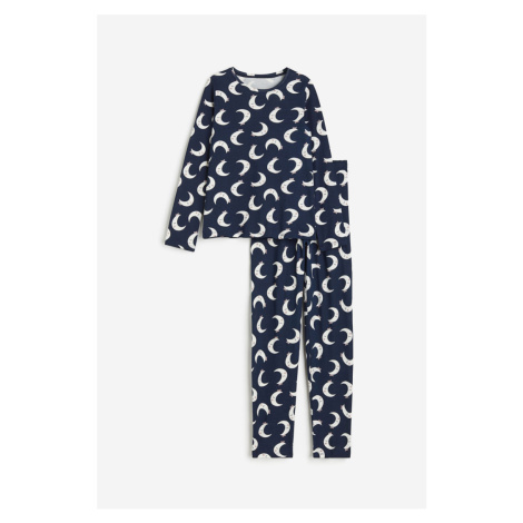 H & M - Bavlněné žerzejové pyžamo - modrá H&M