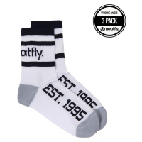 Meatfly ponožky Basic Long Socks - Triple pack B – White | Bílá