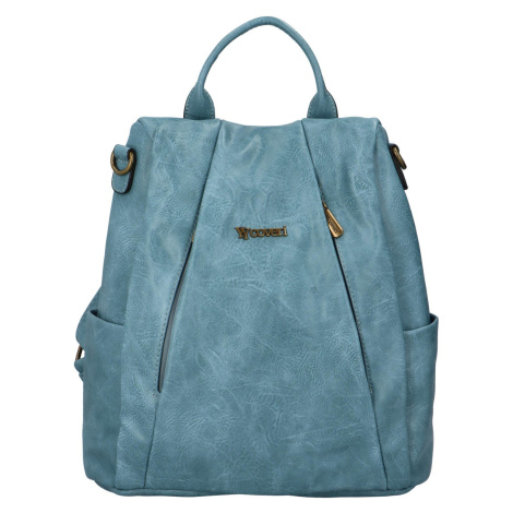 Módní koženkový kabelko/batoh Nicolas, modrá Coveri