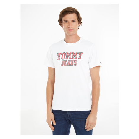 Bílé pánské tričko Tommy Jeans Essential - Pánské Tommy Hilfiger