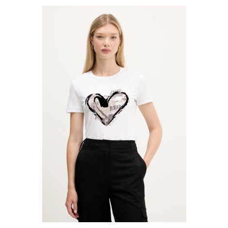 Tričko Desigual LETTER CORE dámské, bílá barva, 25WWTK04