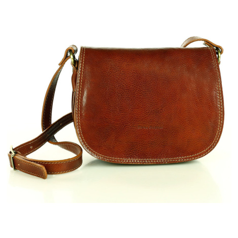 Kožená crossbody kabelka přes rameno Mazzini M12M7 camel