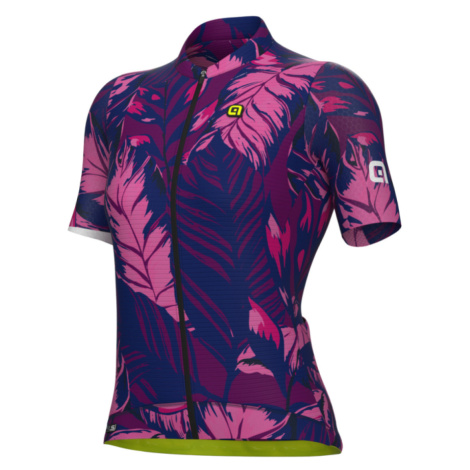 ALÉ Cyklistický dres s krátkým rukávem - LEAF PR - růžová