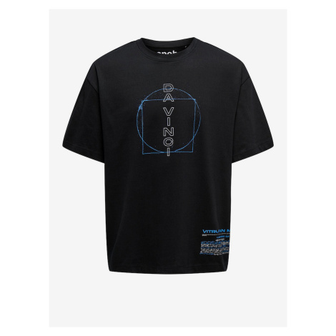 Černé pánské oversize tričko ONLY & SONS Vinci