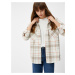Koton Long-Sleeved Shirt with Lids, Pockets and Snap Fasteners Brown Plaid.