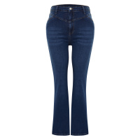 Trendyol Curve Blue Stitch Detail Flare Fit Denim Jeans