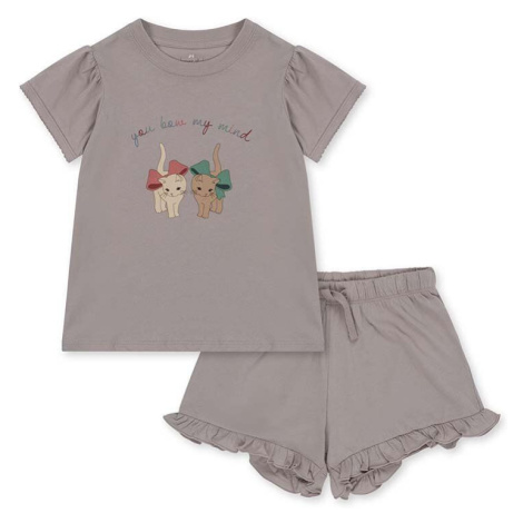 Dětské bavlněné pyžamo Konges Sløjd šedá barva, s potiskem