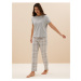 Šedé dámské kostkované pyžamo Marks & Spencer
