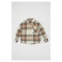 DEFACTO Baby Boy Shirt Collar Flannel Long Sleeve Pocket Plaid Shirt