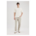 DEFACTO Relax Fit Straight Leg Linen Blend Trousers