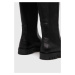 Kozačky Tommy Jeans TJW HIGH SHAFT BOOT dámské, černá barva, na plochém podpatku, EN0EN02316