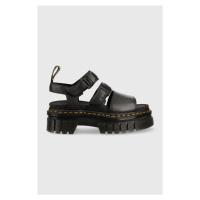 Kožené sandály Dr. Martens dámské, černá barva, na platformě, DM27405001.Ricki3strap-Blck.Nap.L