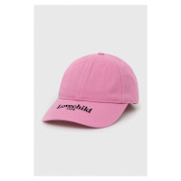 Bavlněná baseballová čepice Lovechild růžová barva, s potiskem