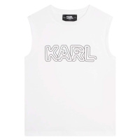 Dětský bavlněný top Karl Lagerfeld bílá barva, s potiskem