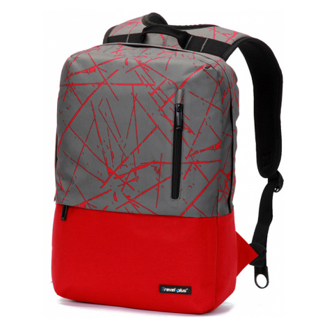 Cestovní a turistický batoh, červeno-šedý Travel Plus