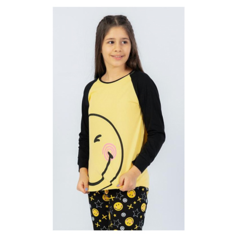 Dětské pyžamo dlouhé Vienetta Secret Úsměv | žlutá