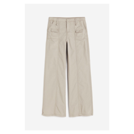 H & M - Plátěné kalhoty cargo - zelená H&M