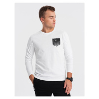 Men's long sleeve t-shirt - white V1 OM-LSPT-0118